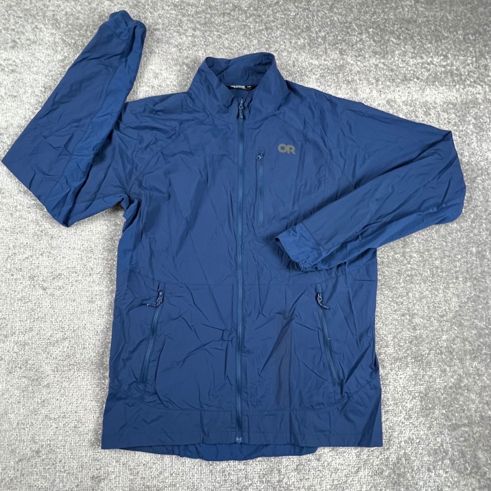 Outdoor Research Mens Deviator Wind Jacket Navy Blue Medium 322407 Full Zip